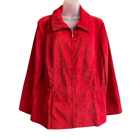 Christopher & Banks Women’s Lightweight Corduroy Jacket Zip Up Sz XL Colour Red - Picture 1 of 17